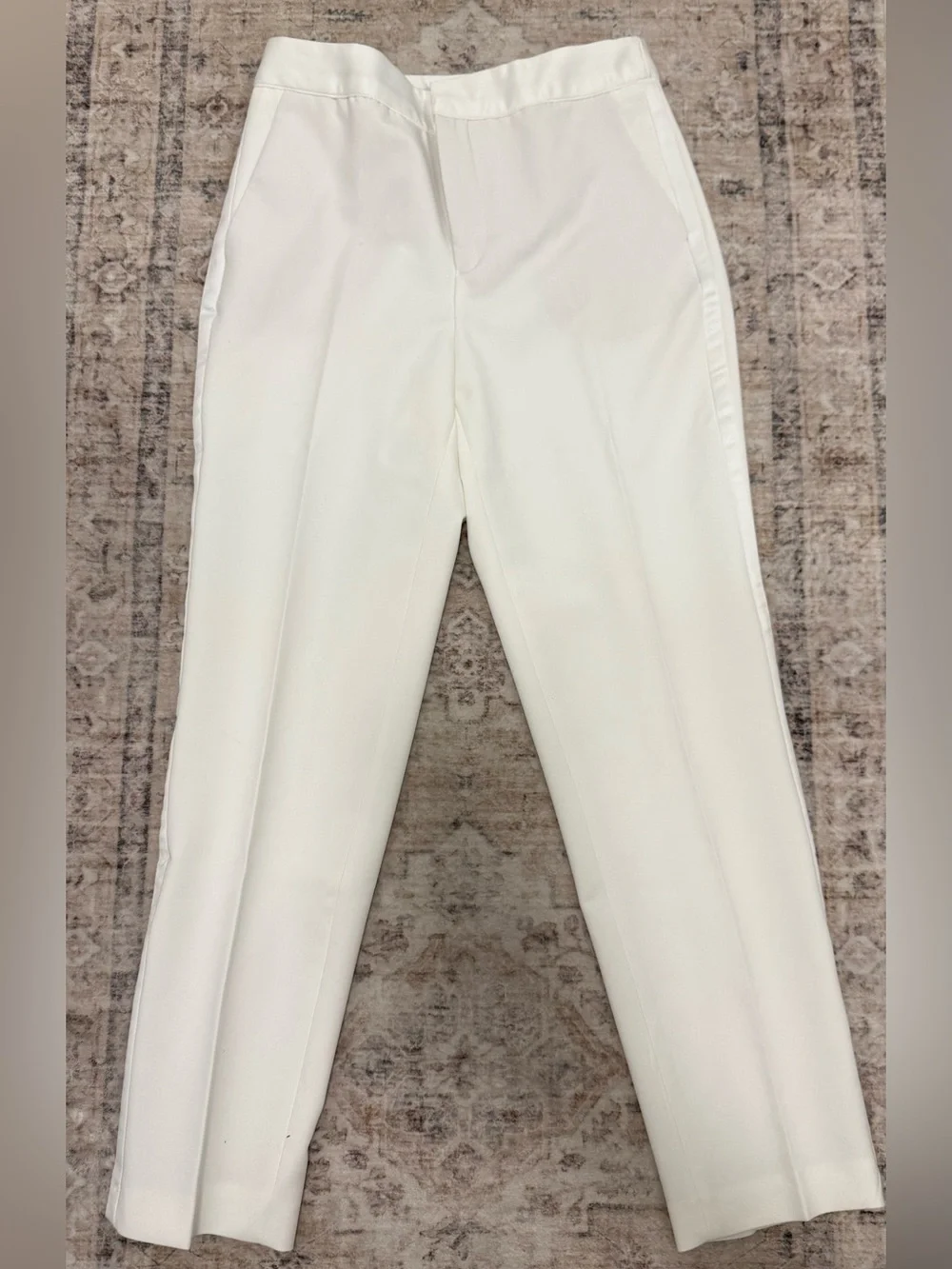 White Tailored Stretch Ponte Pants - Women's - Picture 1 of 4